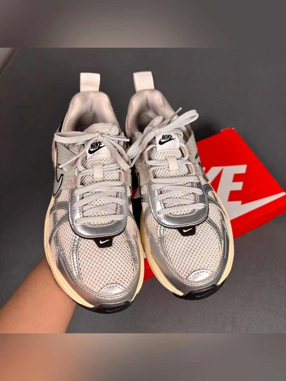 Nike V2K Run Summit White/ Metallic Silver Women’s Size 8.5
